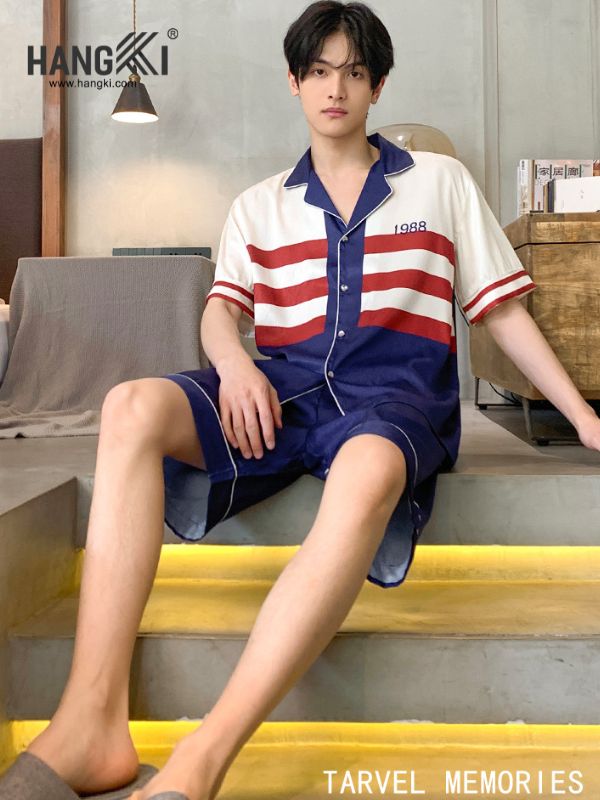 TN45 - Đồ Ngủ Pijama Nam Lụa Ngắn