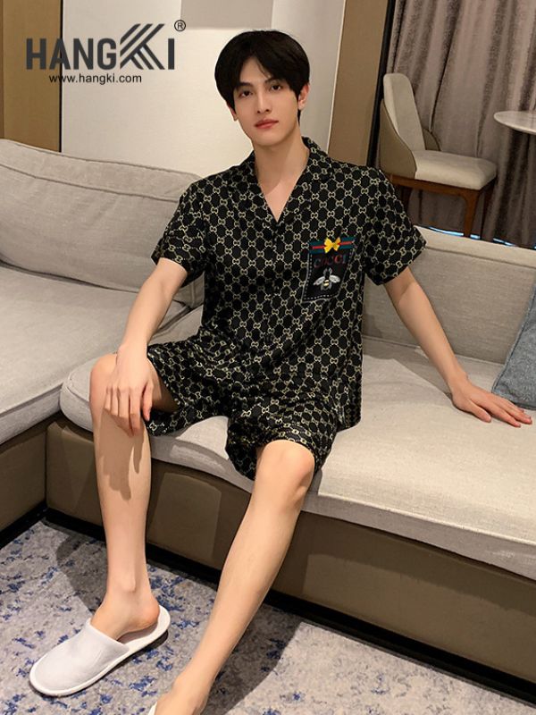 TN46 - Đồ Ngủ Pijama Nam Lụa Ngắn