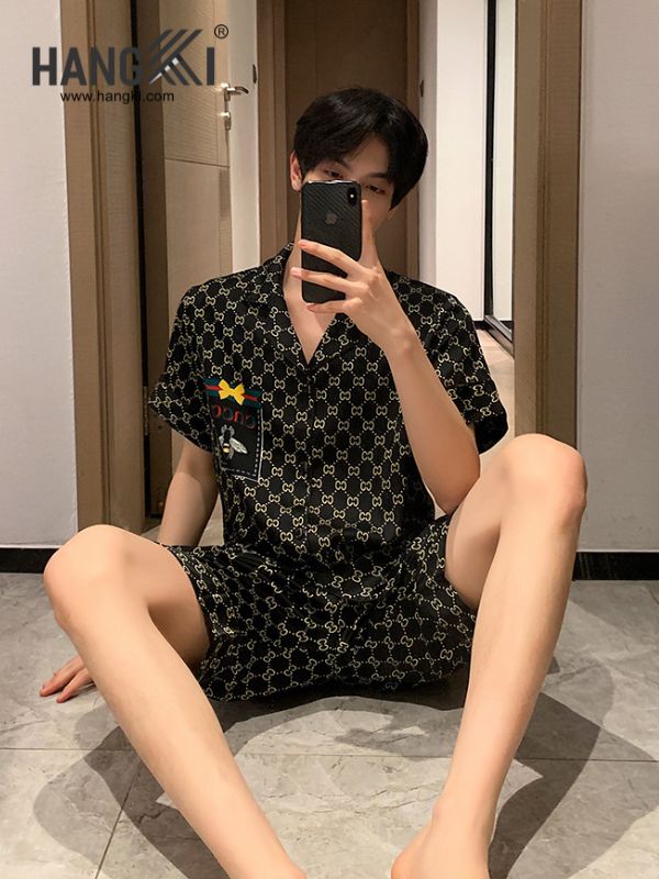 TN46 - Đồ Ngủ Pijama Nam Lụa Ngắn