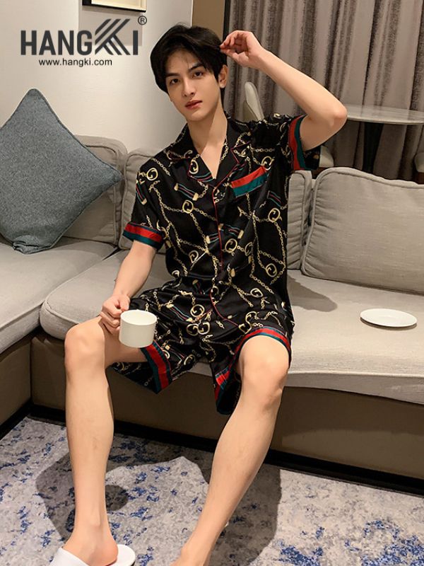 TN47 - Đồ Ngủ Pijama Nam Lụa Ngắn