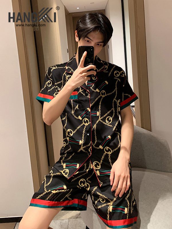 TN47 - Đồ Ngủ Pijama Nam Lụa Ngắn