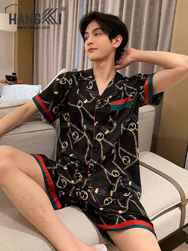 TN47 - Đồ Ngủ Pijama Nam Lụa Ngắn