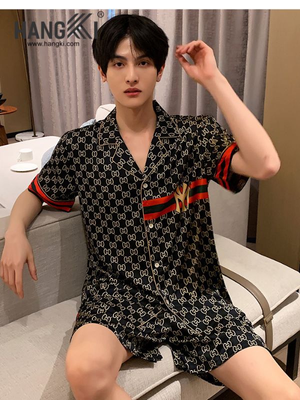TN48 - Đồ Ngủ Pijama Nam Lụa Ngắn