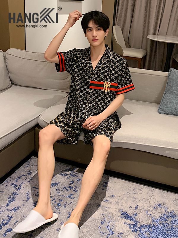 TN48 - Đồ Ngủ Pijama Nam Lụa Ngắn
