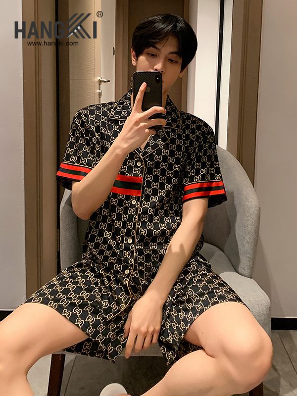 TN48 - Đồ Ngủ Pijama Nam Lụa Ngắn