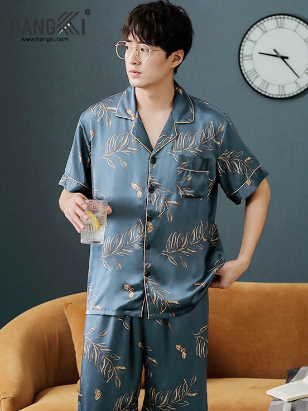 TN49 - Đồ Ngủ Pijama Nam Lụa Ngắn