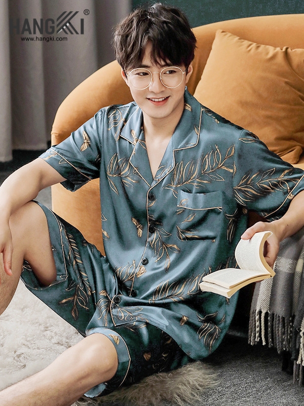 TN49 - Đồ Ngủ Pijama Nam Lụa Ngắn