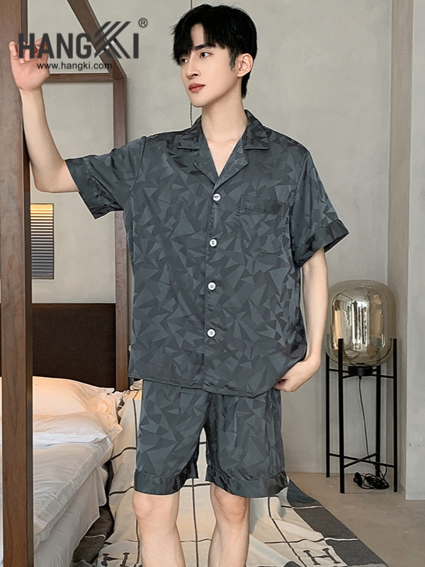 TN52 - Đồ Ngủ Pijama Nam Lụa Ngắn