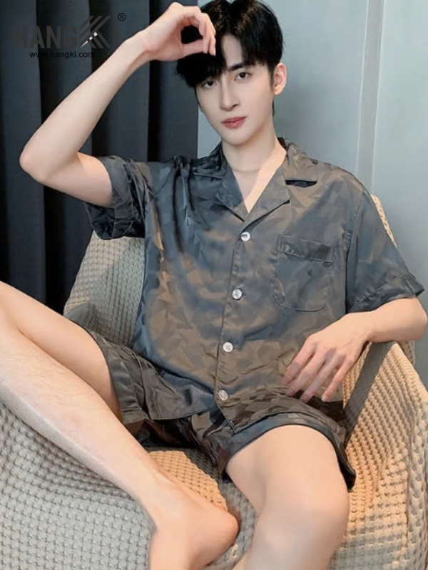 TN52 - Đồ Ngủ Pijama Nam Lụa Ngắn
