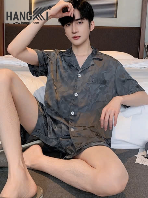 TN52 - Đồ Ngủ Pijama Nam Lụa Ngắn