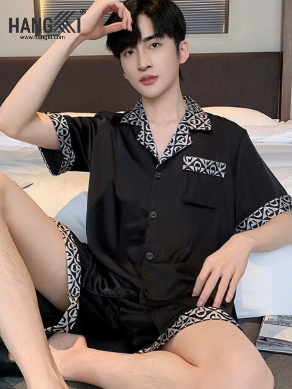TN54 - Đồ Ngủ Pijama Nam Lụa Ngắn