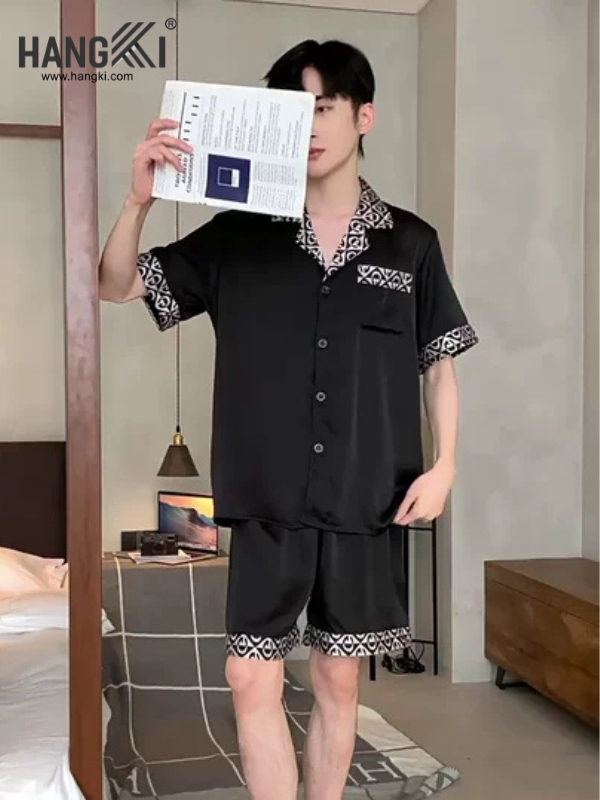 TN54 - Đồ Ngủ Pijama Nam Lụa Ngắn