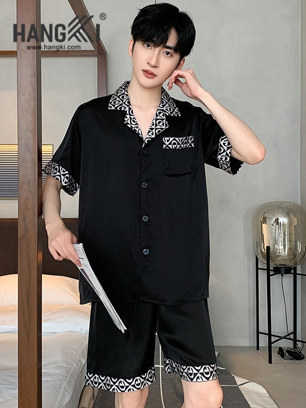 TN54 - Đồ Ngủ Pijama Nam Lụa Ngắn