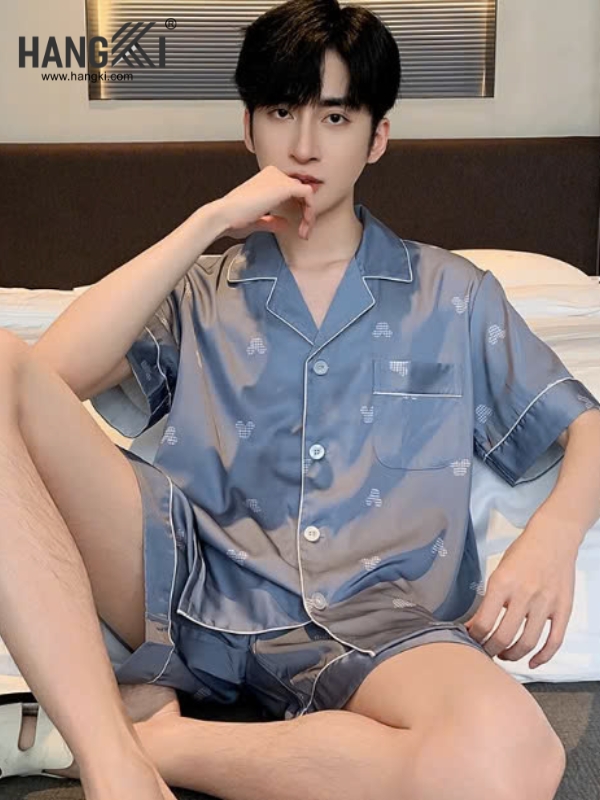 TN55 - Đồ Ngủ Pijama Nam Lụa Ngắn