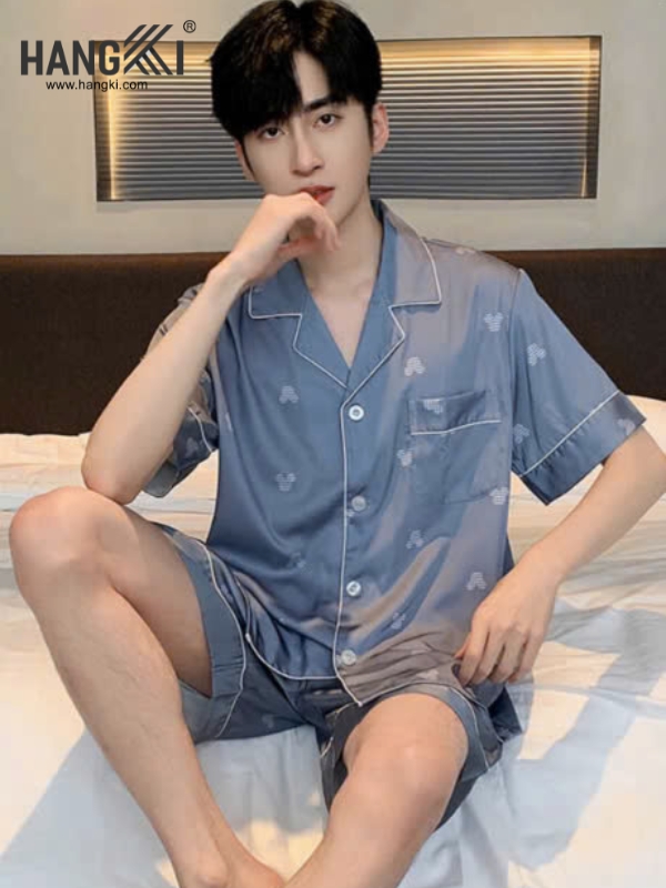 TN55 - Đồ Ngủ Pijama Nam Lụa Ngắn
