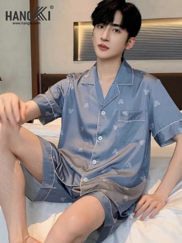 TN55 - Đồ Ngủ Pijama Nam Lụa Ngắn