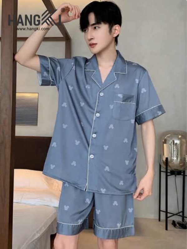 TN55 - Đồ Ngủ Pijama Nam Lụa Ngắn