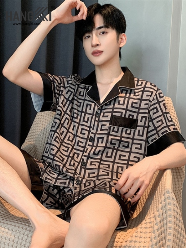 TN56 - Đồ Ngủ Pijama Nam Lụa Ngắn