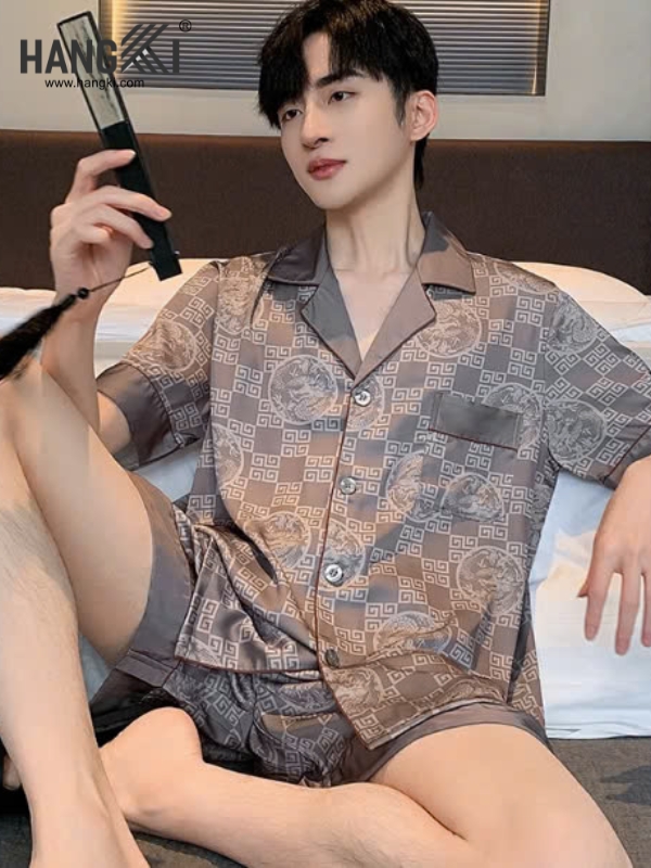 TN57 - Đồ Ngủ Pijama Nam Lụa Ngắn