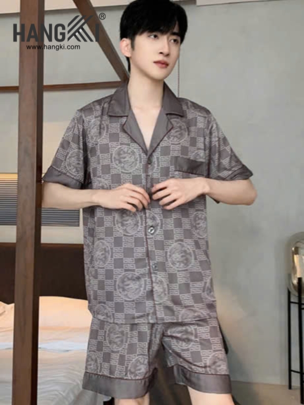 TN57 - Đồ Ngủ Pijama Nam Lụa Ngắn