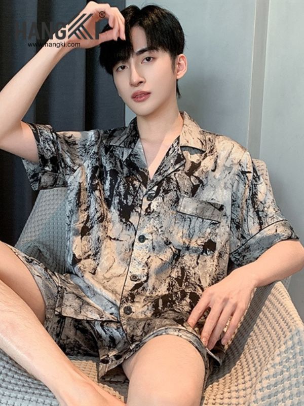 TN58 - Đồ Ngủ Pijama Nam Lụa Ngắn