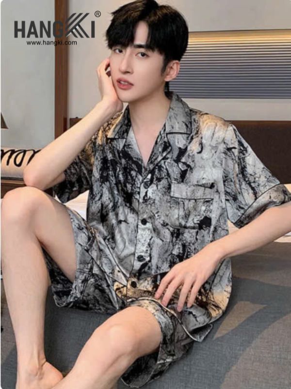 TN58 - Đồ Ngủ Pijama Nam Lụa Ngắn