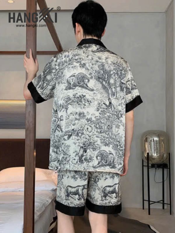 TN59 - Đồ Ngủ Pijama Nam Lụa Ngắn