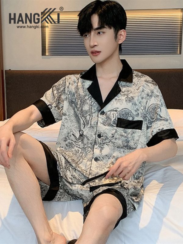 TN59 - Đồ Ngủ Pijama Nam Lụa Ngắn