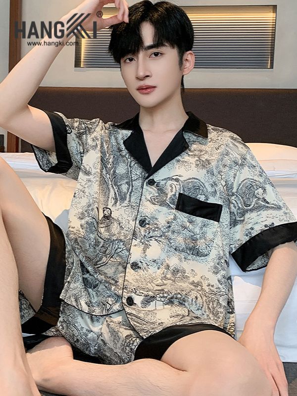 TN59 - Đồ Ngủ Pijama Nam Lụa Ngắn