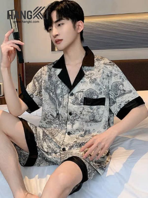 TN59 - Đồ Ngủ Pijama Nam Lụa Ngắn