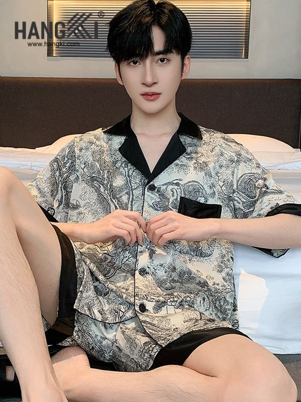 TN59 - Đồ Ngủ Pijama Nam Lụa Ngắn