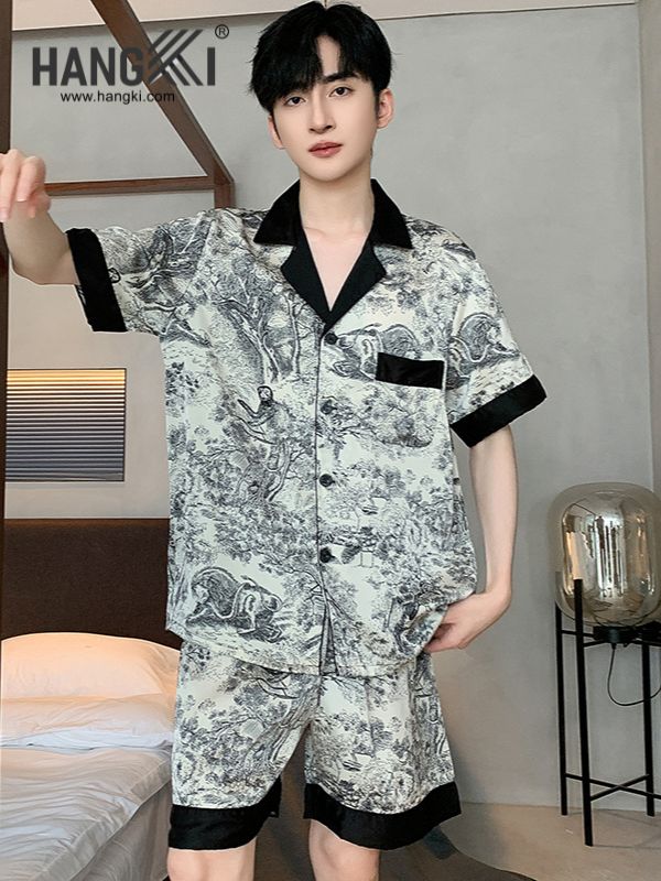 TN59 - Đồ Ngủ Pijama Nam Lụa Ngắn