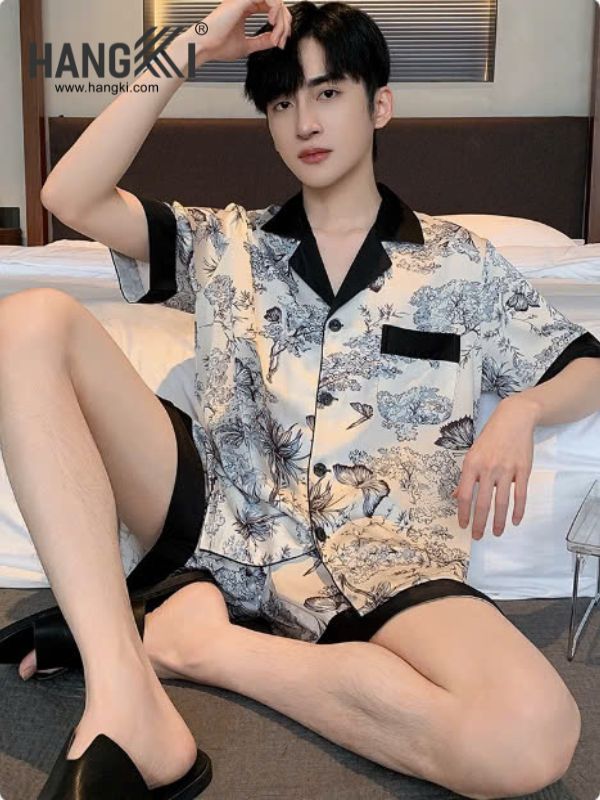 TN60 - Đồ Ngủ Pijama Nam Lụa Ngắn
