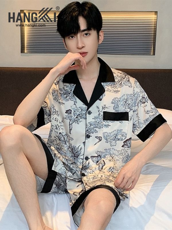 TN60 - Đồ Ngủ Pijama Nam Lụa Ngắn