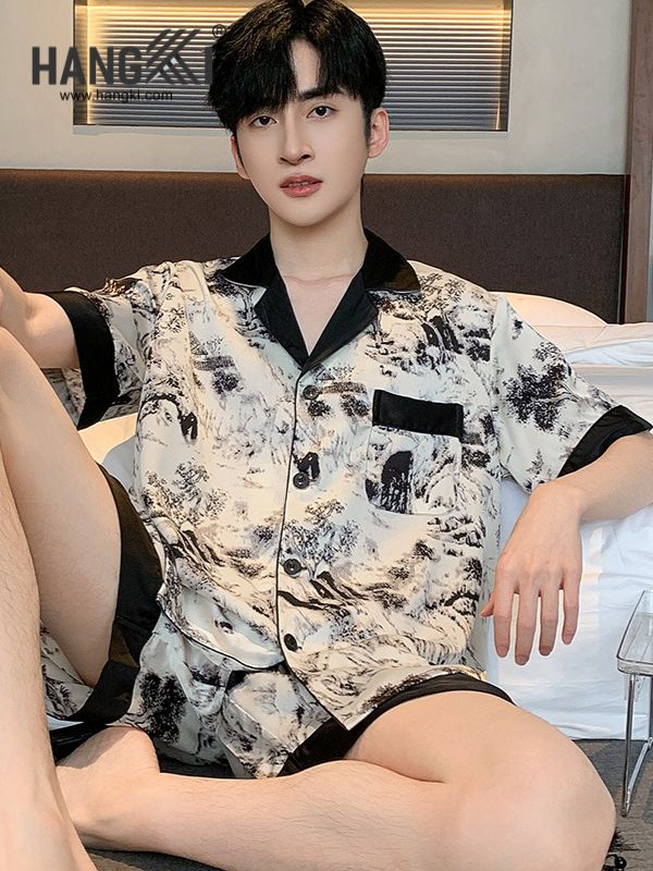 TN61 - Đồ Ngủ Pijama Nam Lụa Ngắn