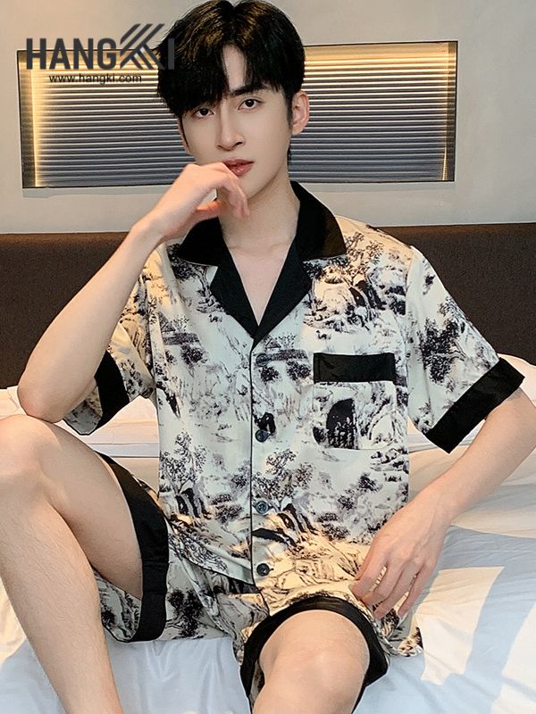 TN61 - Đồ Ngủ Pijama Nam Lụa Ngắn