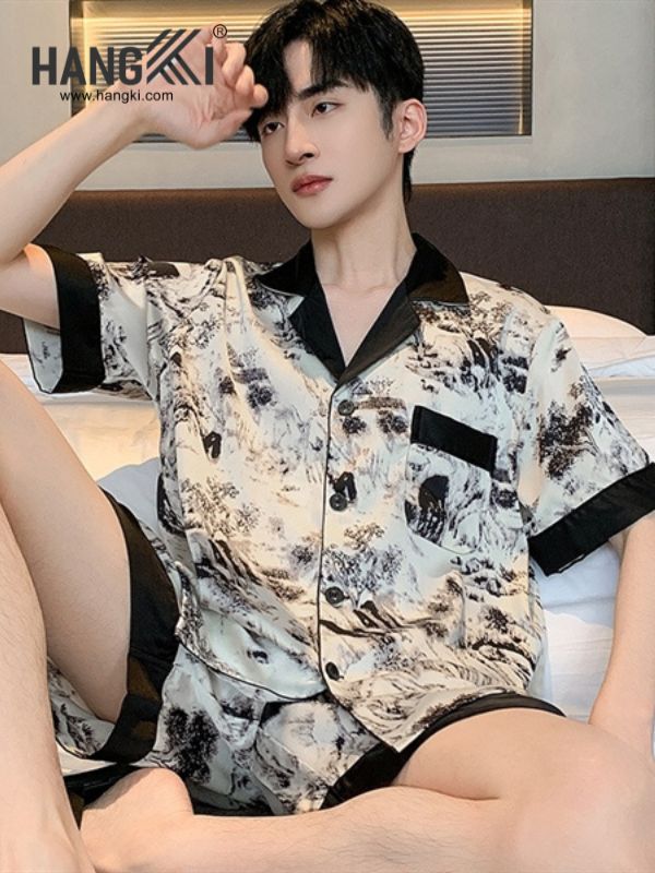 TN61 - Đồ Ngủ Pijama Nam Lụa Ngắn