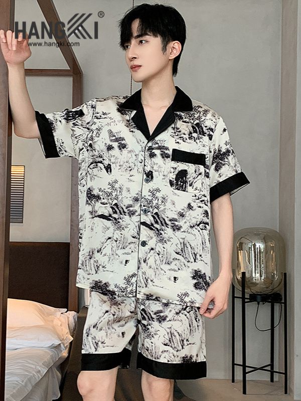 TN61 - Đồ Ngủ Pijama Nam Lụa Ngắn