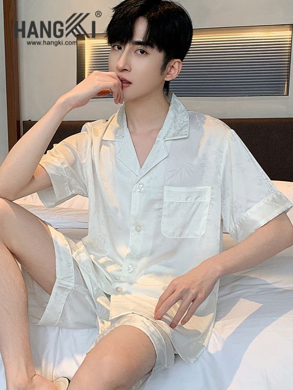 TN62 - Đồ Ngủ Pijama Nam Lụa Ngắn