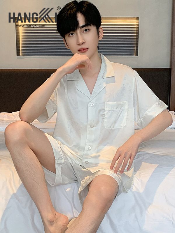 TN62 - Đồ Ngủ Pijama Nam Lụa Ngắn