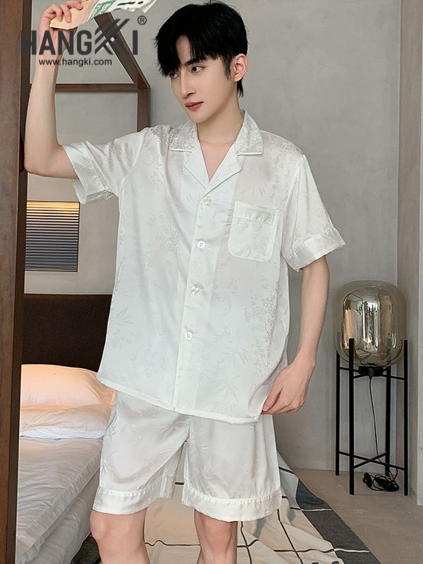 TN62 - Đồ Ngủ Pijama Nam Lụa Ngắn