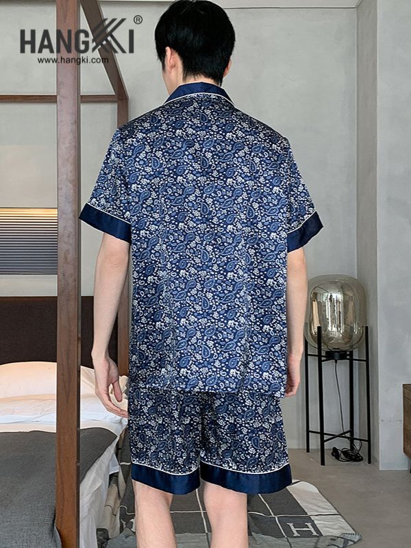 TN63 - Đồ Ngủ Pijama Nam Lụa Ngắn