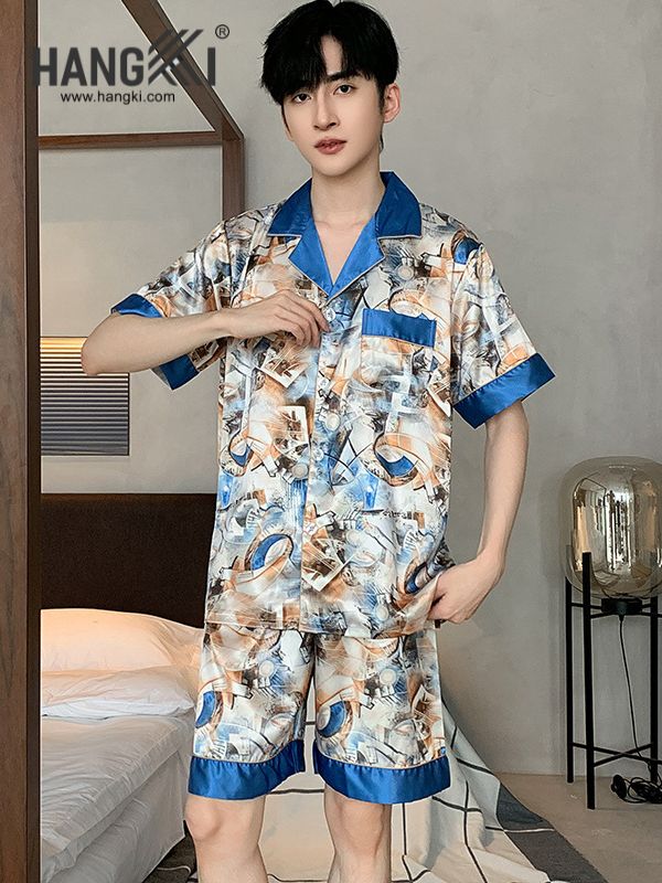 TN64 - Đồ Ngủ Pijama Nam Lụa Ngắn