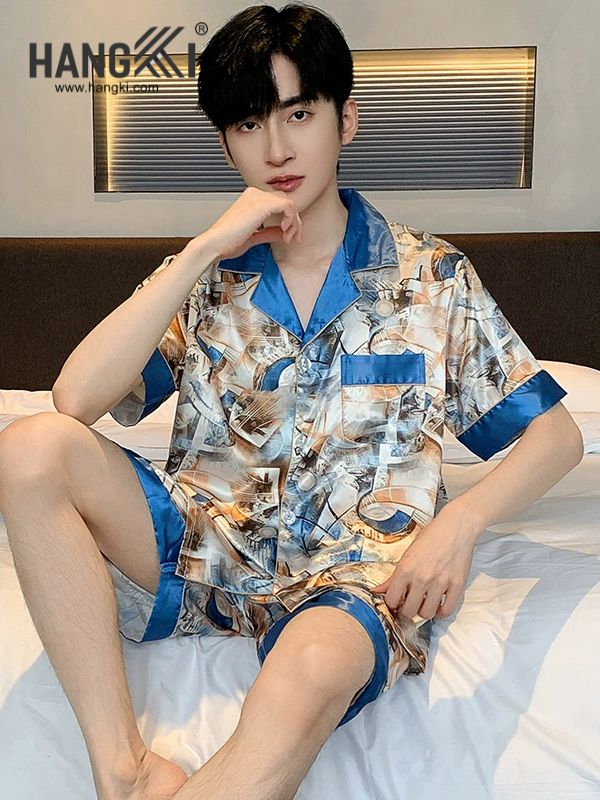 TN64 - Đồ Ngủ Pijama Nam Lụa Ngắn