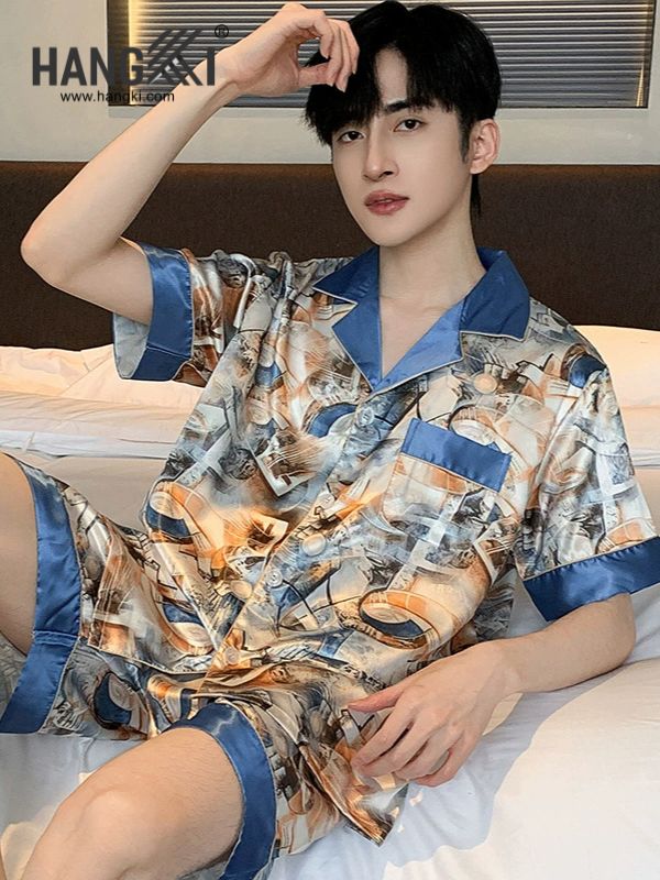 TN64 - Đồ Ngủ Pijama Nam Lụa Ngắn