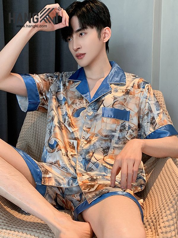 TN64 - Đồ Ngủ Pijama Nam Lụa Ngắn