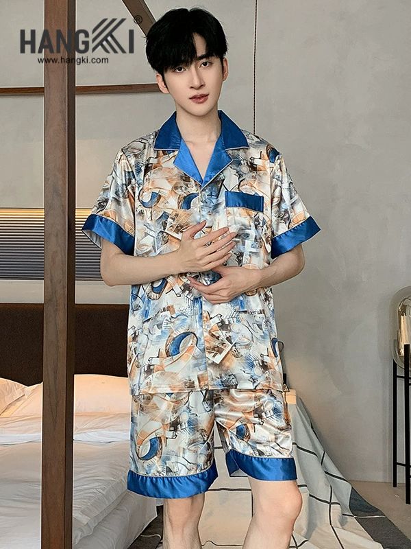TN64 - Đồ Ngủ Pijama Nam Lụa Ngắn