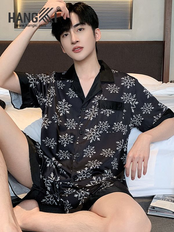 TN65 - Đồ Ngủ Pijama Nam Lụa Ngắn