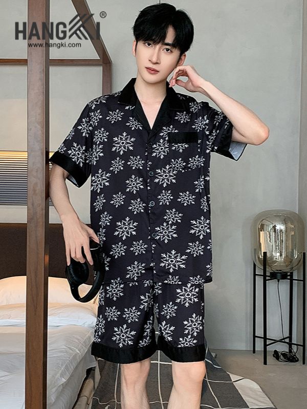 TN65 - Đồ Ngủ Pijama Nam Lụa Ngắn