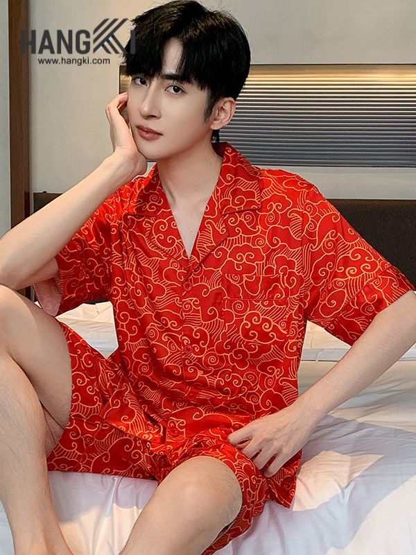 TN66 - Đồ Ngủ Pijama Nam Lụa Ngắn